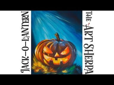 How to paint Acrylic on canvas Spooky pumpkin LIVE  Beginner  art tutorial