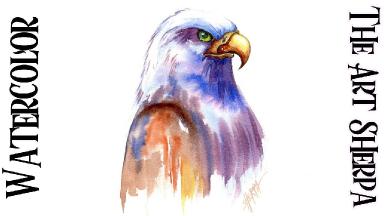 Easy Eagle  How to Paint Watercolor Step by step | The Art Sherpa