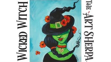 How to paint Acrylic on canvas The Wicked Witch a Beginner tutorial LIVE