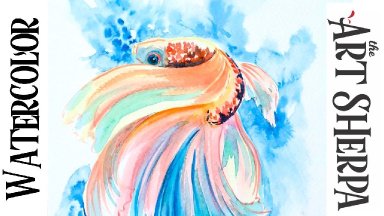 BETTA FISH Easy How to Paint Watercolor Step by step LIVE STREAM  | The Art Sherpa