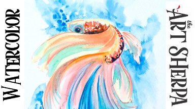 BETTA FISH Easy How to Paint Watercolor Step by step LIVE STREAM  | The Art Sherpa