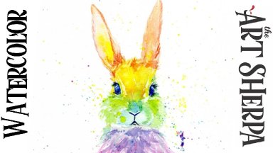 RAINBOW BUNNY Easy How to Paint Watercolor Step by step | The Art Sherpa