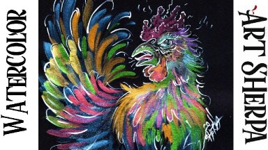 Metallic Watercolor Easy How to Paint Rage Chicken Step by step | The Art Sherpa
