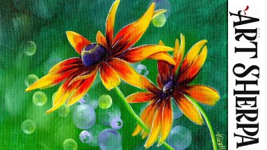 FALL DAISY FLORAL Beginners Learn to paint Acrylic Tutorial Step by Step