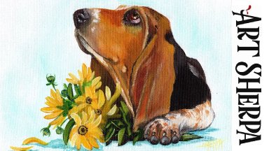 BASSET HOUND  BAQ Beginners Learn to paint Acrylic Tutorial Step by Step