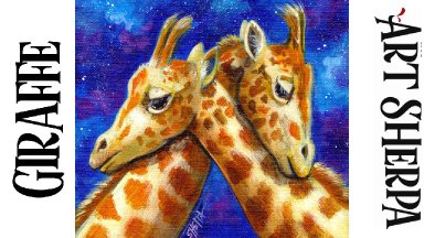 GIRAFFE LOVE STARS  Beginners Learn to paint Acrylic Tutorial Step by Step