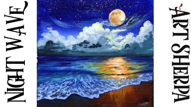 NIGHT WAVES Beginners Learn to paint Acrylic Tutorial Step by Step