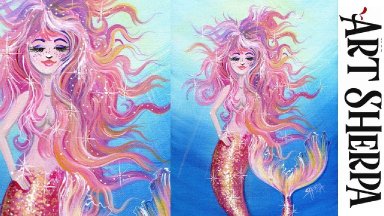 MERMAID Beginners Learn to paint Acrylic Tutorial Step by Step