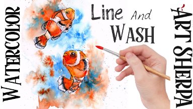 CLOWNFISH  Easy How to Paint Watercolor Step by step | The Art Sherpa