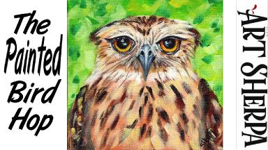 EASY GRUMPY OWL | Beginners Acrylic Tutorial Step by Step | The Painted Bird Hop