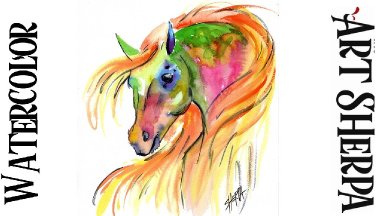 COLORFUL HORSE Easy How to Paint Watercolor Step by step | The Art Sherpa