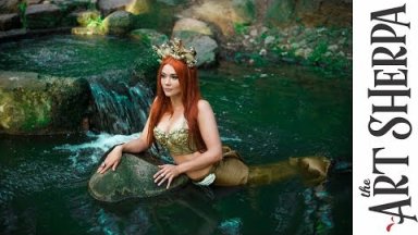 Fresh water Mermaid  acrylic tutorial Fantasy painting Fairytale #4