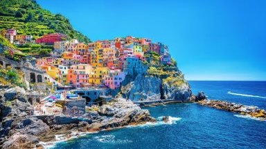 Manarola village   Landscape  Step by Step Acrylic Painting on Canvas for Beginners