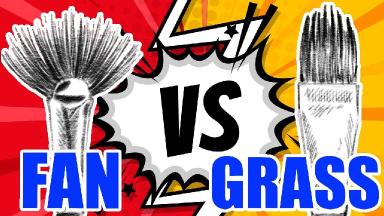 WHAT BRUSH IS BEST ?  The fan Brush vs the Grass Comb/Grainer Showdown Brush Off The Art Sherpa