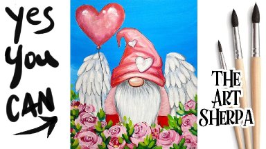 Angel of Love Gnome Beginners Learn to paint Acrylic Tutorial Step by Step
