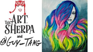 How to paint unicorn HAIR Acrylic painting tutorial inspired by Guy Tang