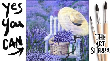 Lavender Chair and Hat  Beginners Learn to paint Acrylic Tutorial Step by Step
