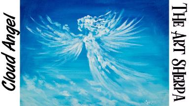 How to paint a Cloud Angel beginner step by step Acrylic painting