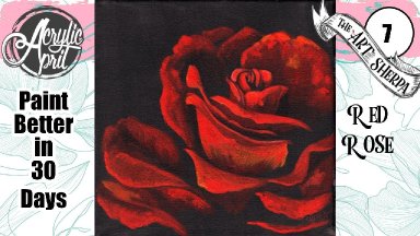 Red Rose  Easy Acrylic Tutorial Step by Step Day 7   #AcrylicApril2022
