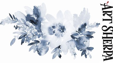 VERY Easy flowers black and white  How to Paint Watercolor Step by step | The Art Sherpa