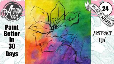 Abstract Floral  Easy Acrylic Tutorial Step by Step Day 24   #AcrylicApril2022