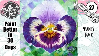 Pansy Flower Face  Easy FUN Acrylic Tutorial Step by Step Day 27  #AcrylicApril2022