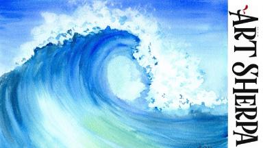 Easy Crashing Wave How to Paint Watercolor Step by step | The Art Sherpa