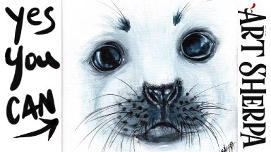 Seal Pup Eyes 🌺🌸🌼 Beginner  Acrylic painting Tutorial Step by Step   #AcrylicTutorial