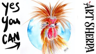 Fluffy polish chicken Easy How to Paint Watercolor Step by step | The Art Sherpa