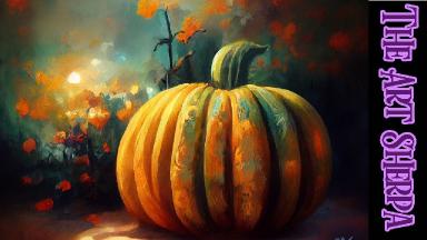 Autumn Pumpkin ‍♀️ 13 Days of Halloween  Acrylic painting Tutorial Step by Step