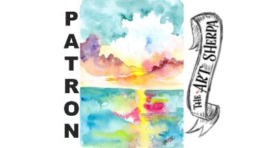 Patron watercolor postcard ocean scene