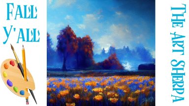 How to paint Autumn Landscape Wildflowers  acrylics for beginners: A step-by-step tutorial