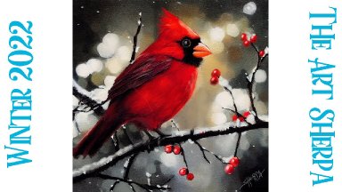 Red Cardinal Bird in Snow How to paint acrylics for beginners: A step-by-step tutorial