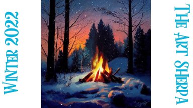 Campfire in winter 🎄☃️❄️ How to paint acrylics for beginners: A step-by-step tutorial