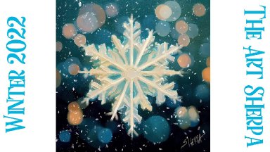 Snowflake and bokeh 🎄☃️❄️ How to paint acrylics for beginners: A step-by-step tutorial