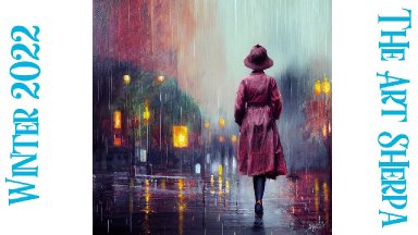 Girl Walking in the Rain City light ❄️ How to paint acrylics for beginners: A step-by-step tutorial