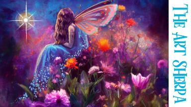 Fairy in Flowers Fantasy Art  How to paint acrylics for beginners: A step-by-step tutorial