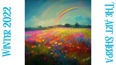 Rainbow Wildflowers landscape 🥀 How to paint acrylics for beginners: Paint Night At Home