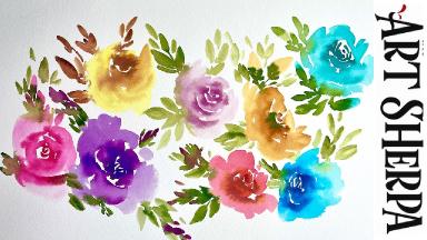Easy How to Paint  Roses  Watercolor Step by step | The Art Sherpa