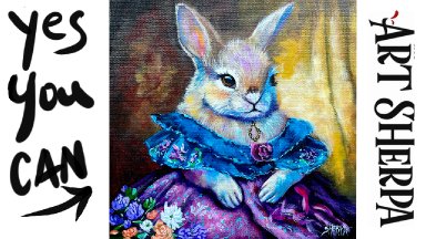 Fantasy Fairytale Rabbit  How to paint acrylics for beginners: Paint Night at Home