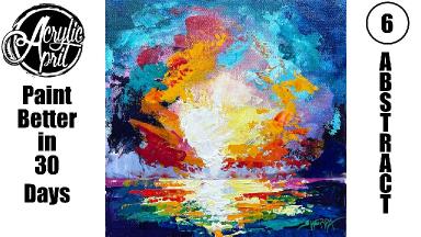 Palette Knife Abstract Ocean🌟🎨 How to Paint a Abstract Acrylic Step by Step for Beginners | Day 6