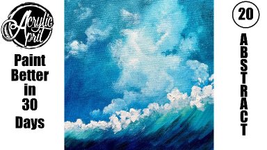 Acrylic April Day 20: Abstract Wave & Sky Landscape | Atmospheric Abstraction | Beginner Tutorial