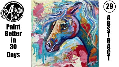 Acrylic April Day 29: Abstract Horse | Beginner Acrylic Tutorial