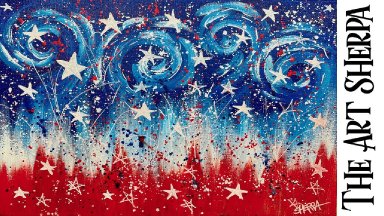 Abstract 4th of July 🌟🎨 EASY FIRST PAINTING for beginners: Paint Night at Home