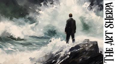 Lone man Standing in Ocean Storm 🌟 LIVE STREAM CLASS 🔴 Step by step for beginners Mens Mental Health