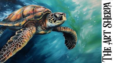 Sea Turtle Acrylic tutorial 🌟LIVE STREAM CLASS 🔴 Step by step for beginners: Paint Night at Home
