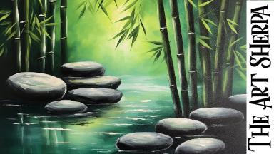 How To Paint And Draw Bamboo And Zen Stones 🌟 LIVE STREAM CLASS