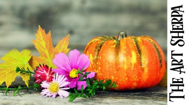 Autumn Fall leaves pumpkin Floral Still life 🌟🎨 paint acrylics for beginners: Paint Night at Home