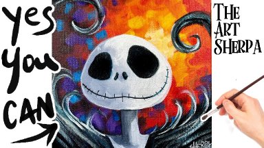 Fan Art Jack Skellington  How to paint acrylics for beginners: Halloween tutorial