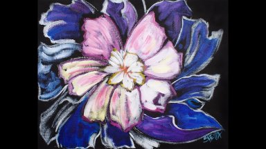 Easy Abstract Peony Flower Acrylic Painting for Beginner Artists